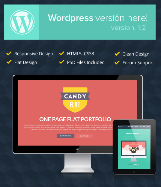 Candy - Onepage Flat PSD - 1