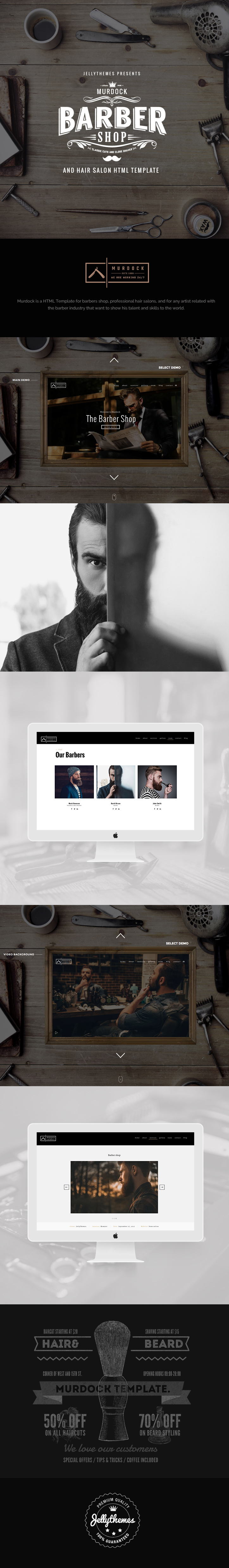 Murdock - Barbershop & Hair Salon HTML Template - 1